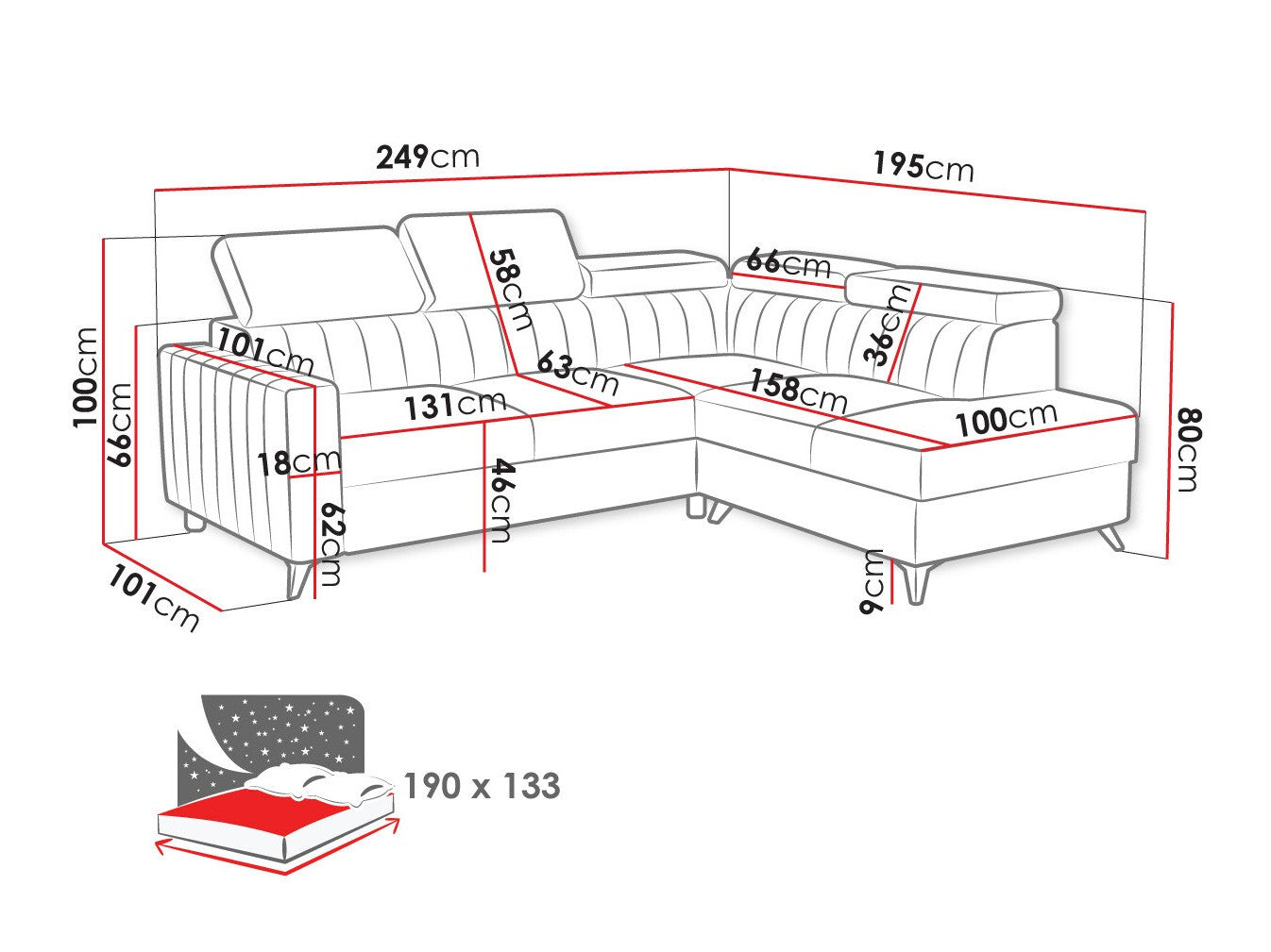 Hjørnesofa Columbus 202
