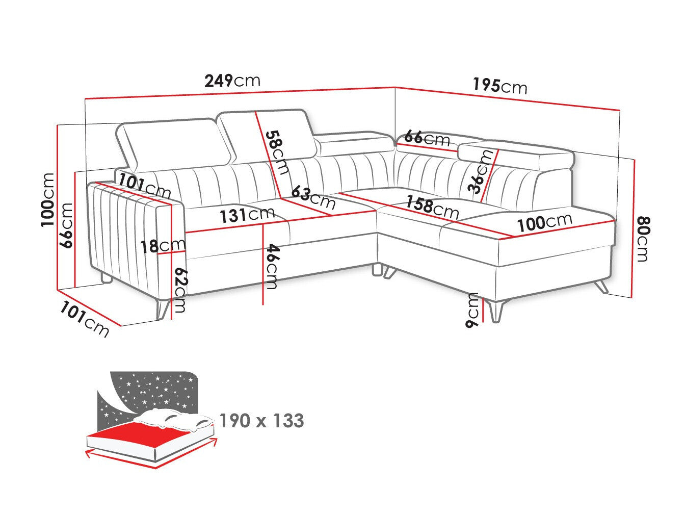 Hjørnesofa Columbus 202