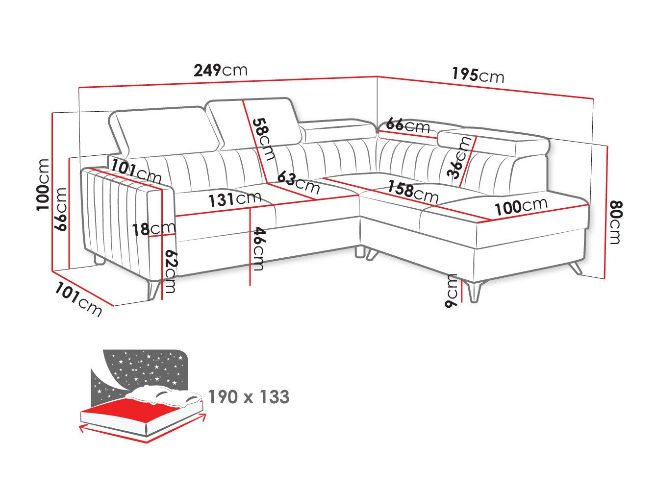 Hjørnesofa Columbus 202