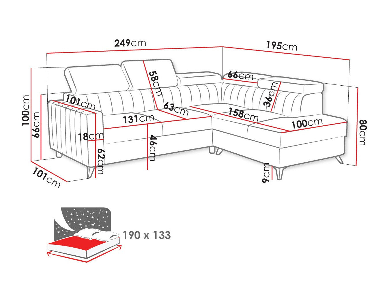 Hjørnesofa Columbus 202