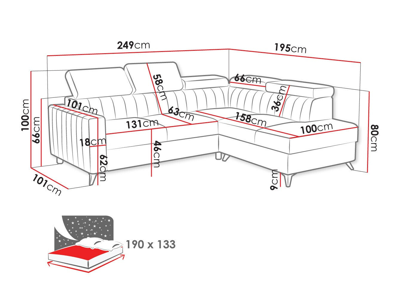 Hjørnesofa Columbus 202