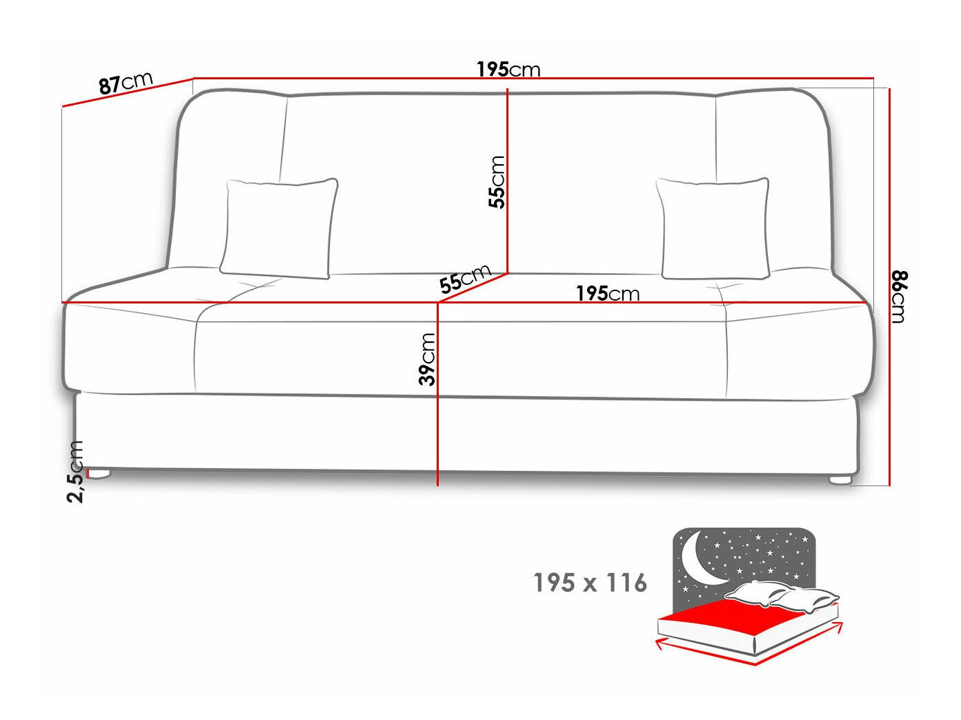 Sovesofa Comfivo 136
