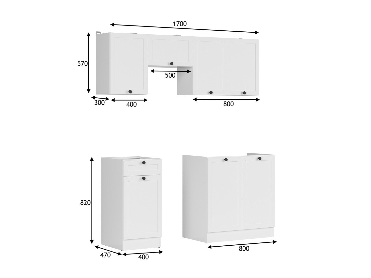 Modulopbygget køkkensæt Classic White 117