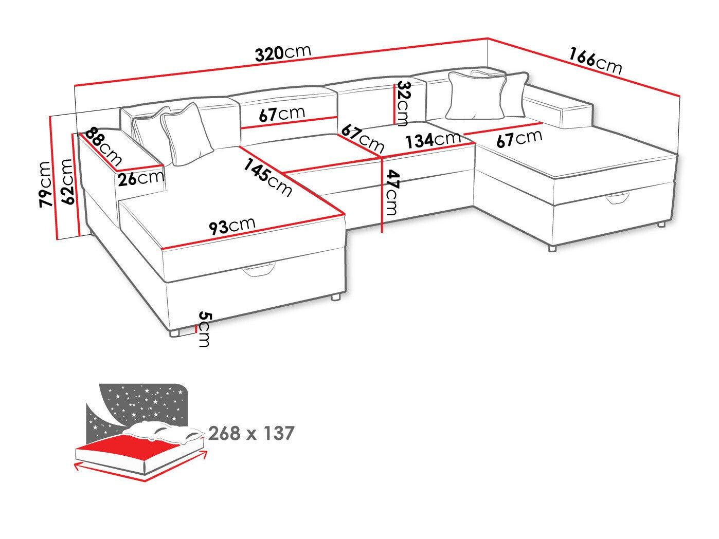 Hjørnesofa Clovis 115