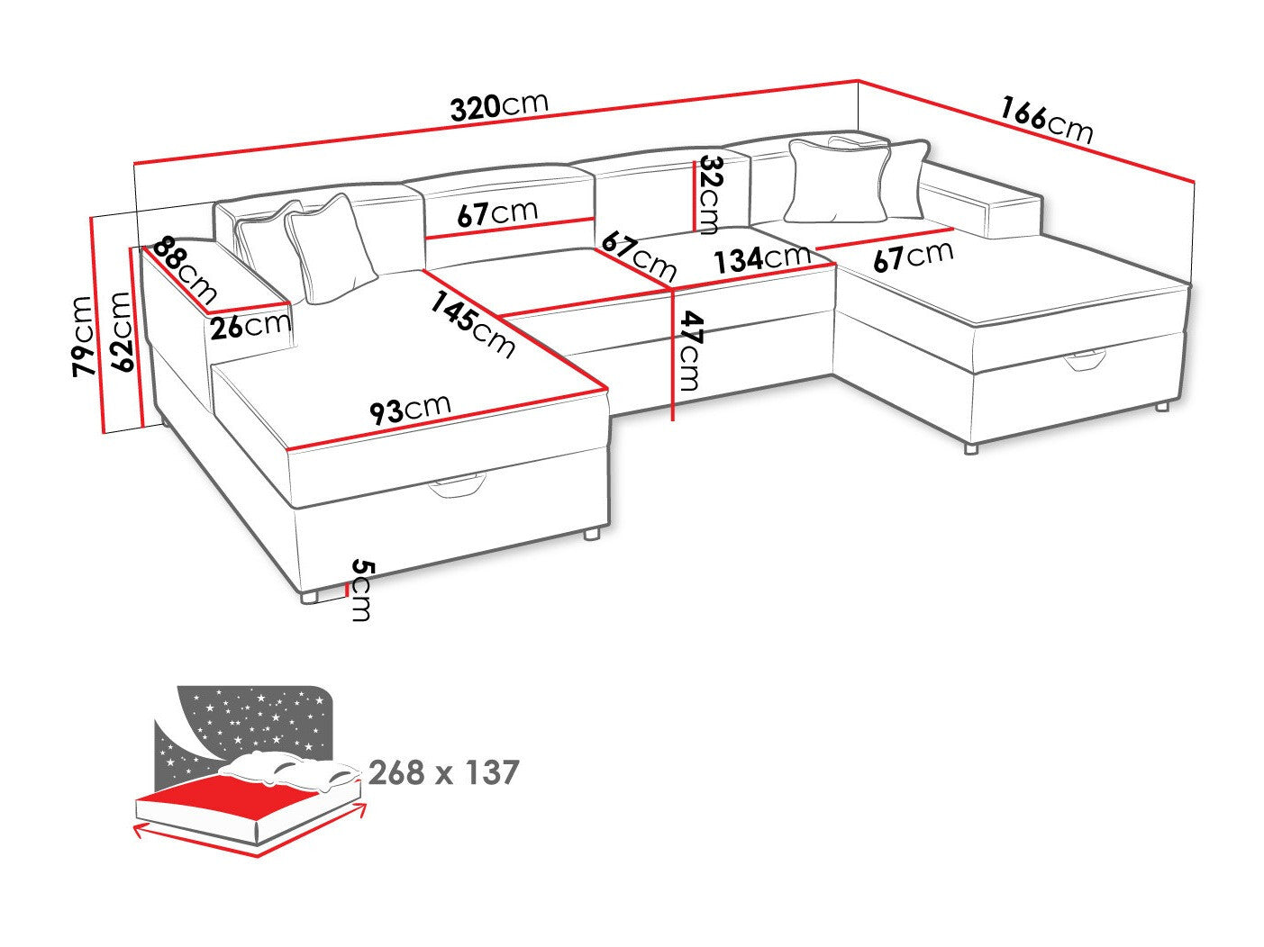 Hjørnesofa Clovis 115