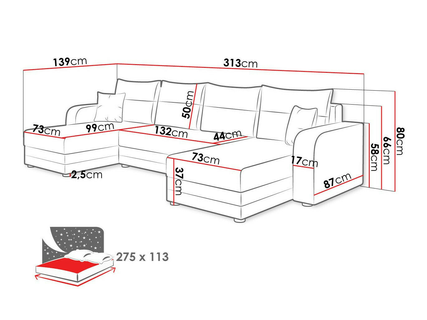 Hjørnesofa Comfivo 100