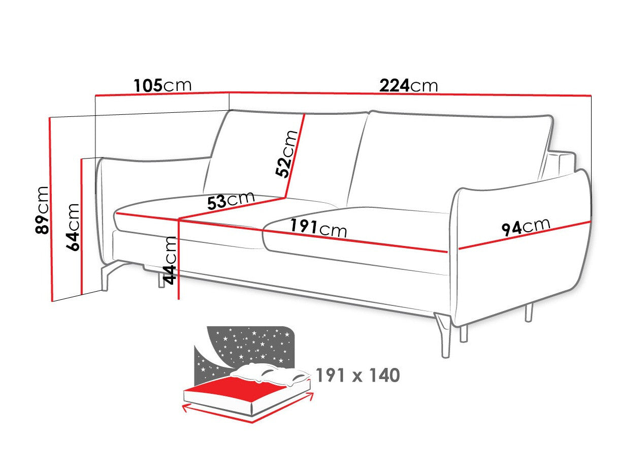 Sovesofa Lincoln 180