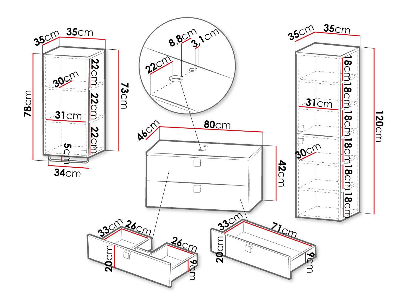 Bathroom set Merced R106