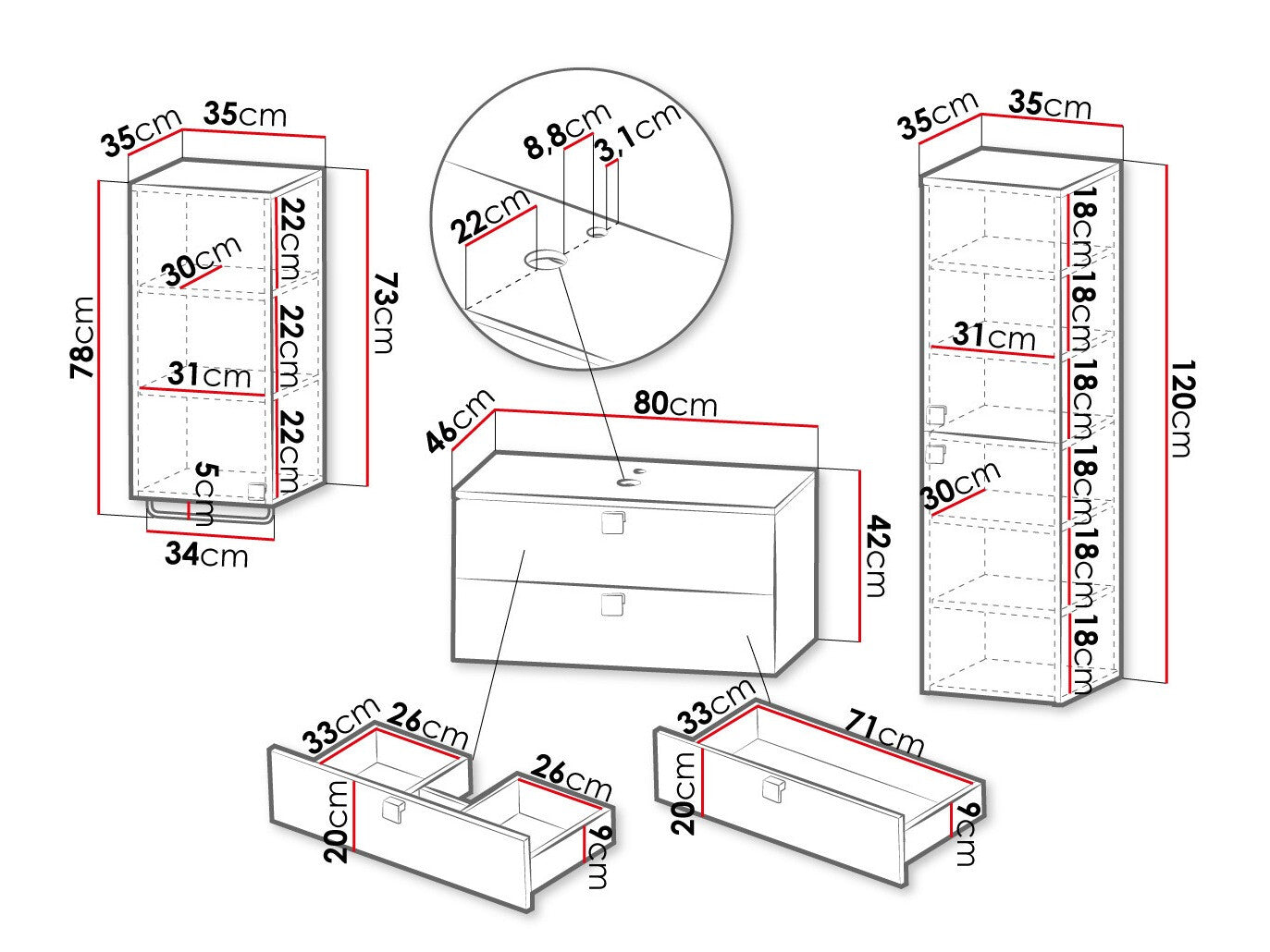 Bathroom set Merced R106