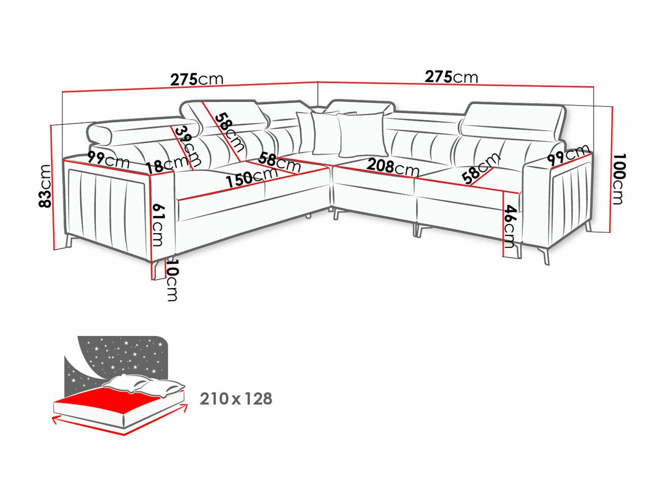 Hjørnesofa Sarasota 152