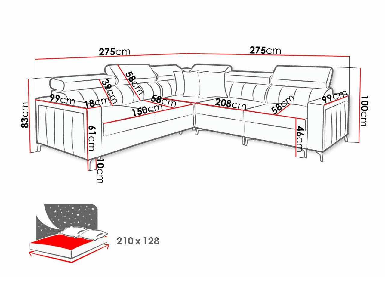Hjørnesofa Sarasota 152