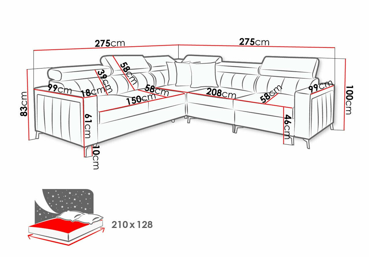 Hjørnesofa Sarasota 152