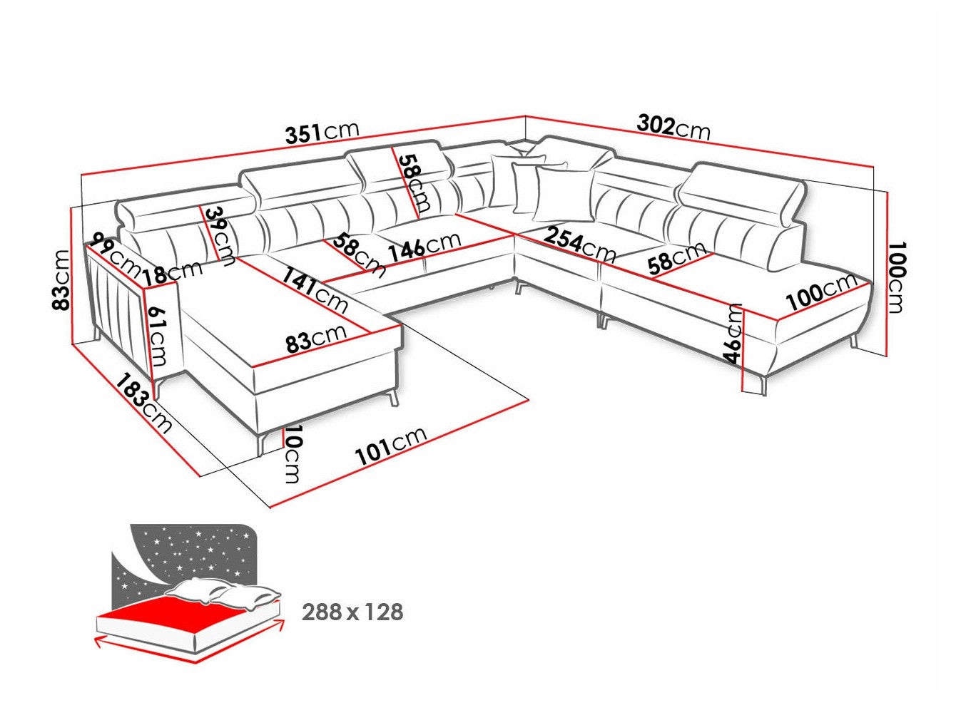 Hjørnesofa Sarasota 155