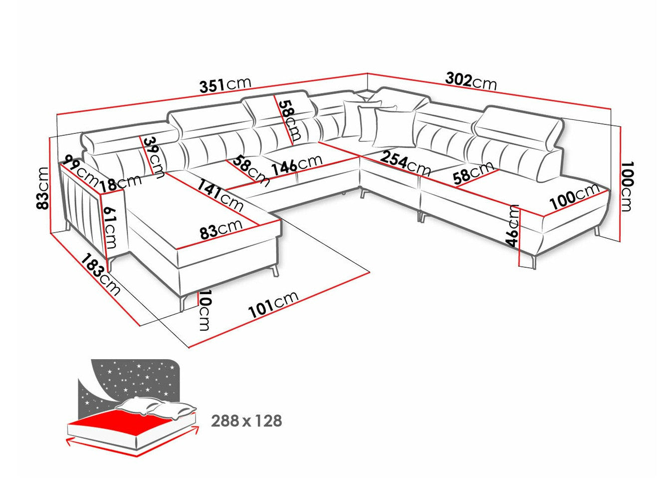 Hjørnesofa Sarasota 155