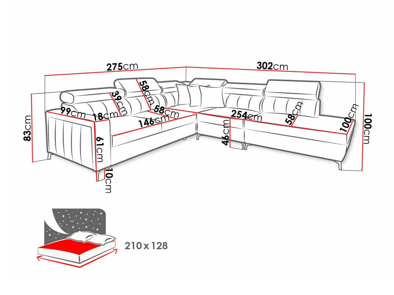 Hjørnesofa Sarasota 156