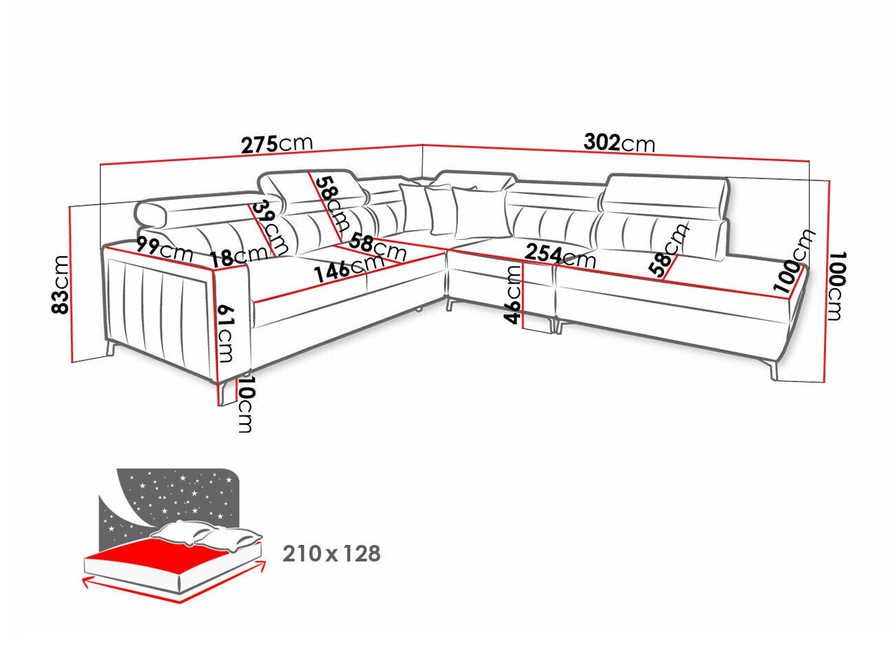 Hjørnesofa Sarasota 156