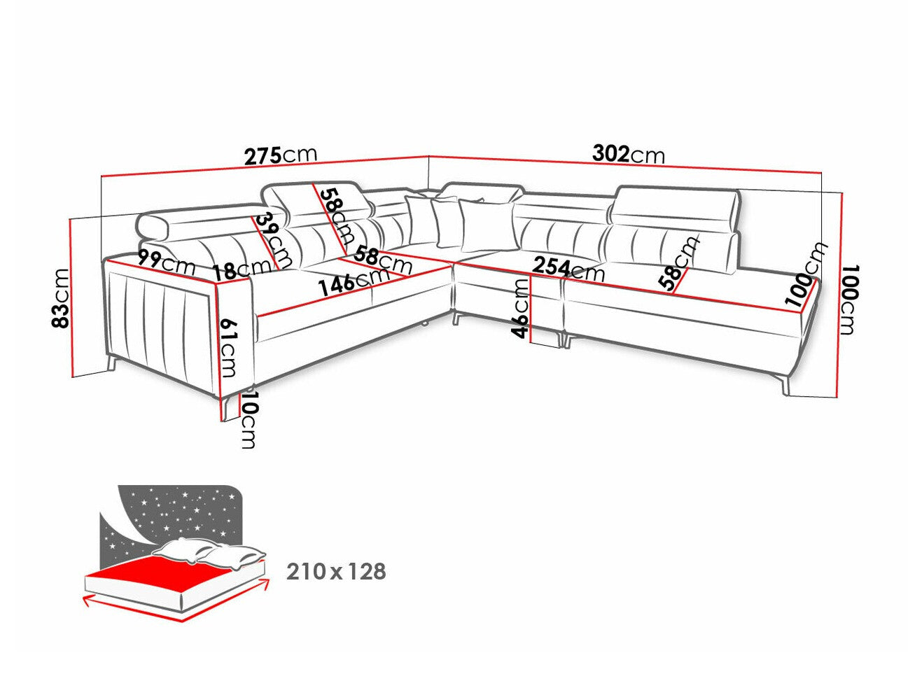 Hjørnesofa Sarasota 156