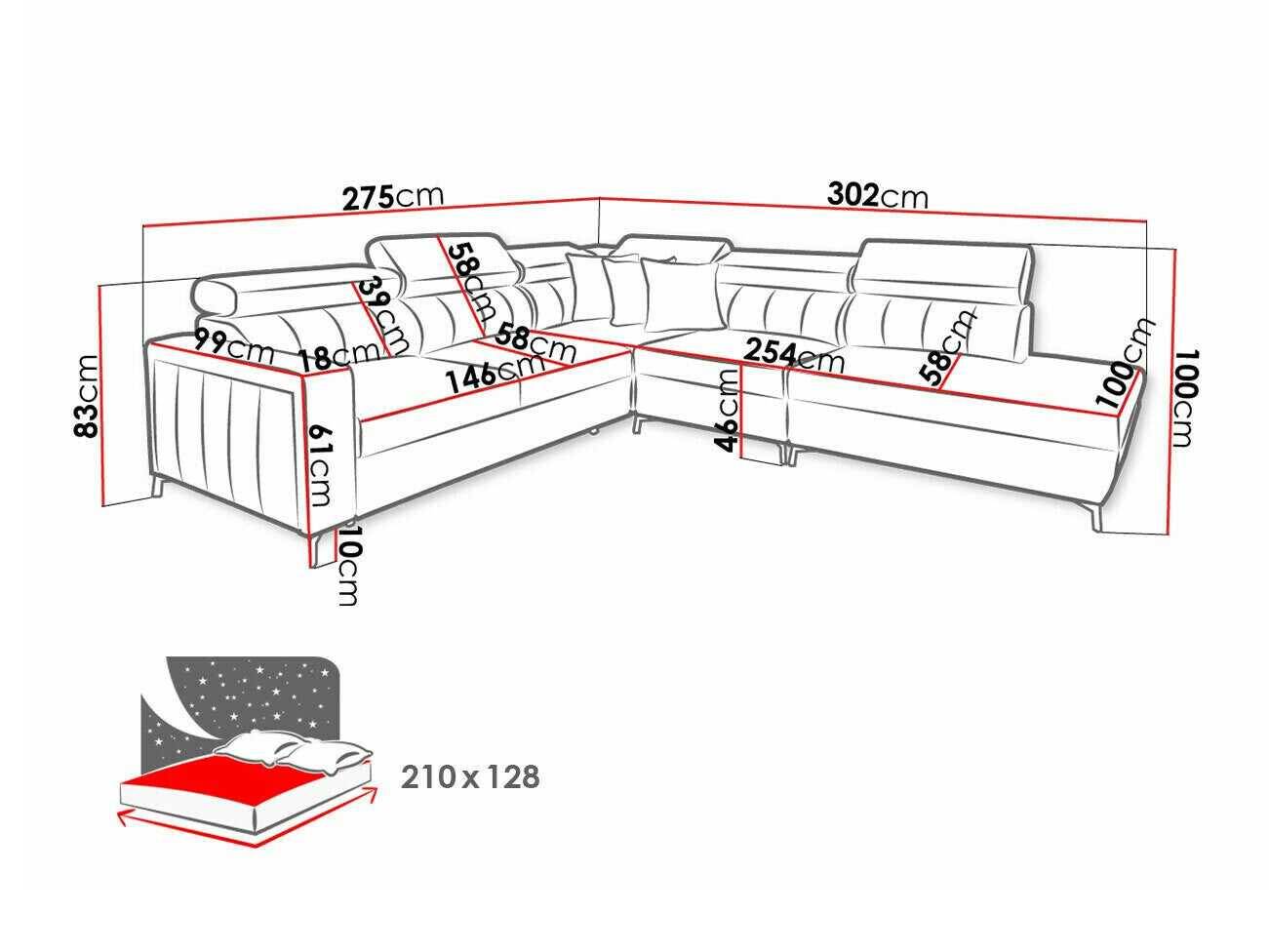 Hjørnesofa Sarasota 156