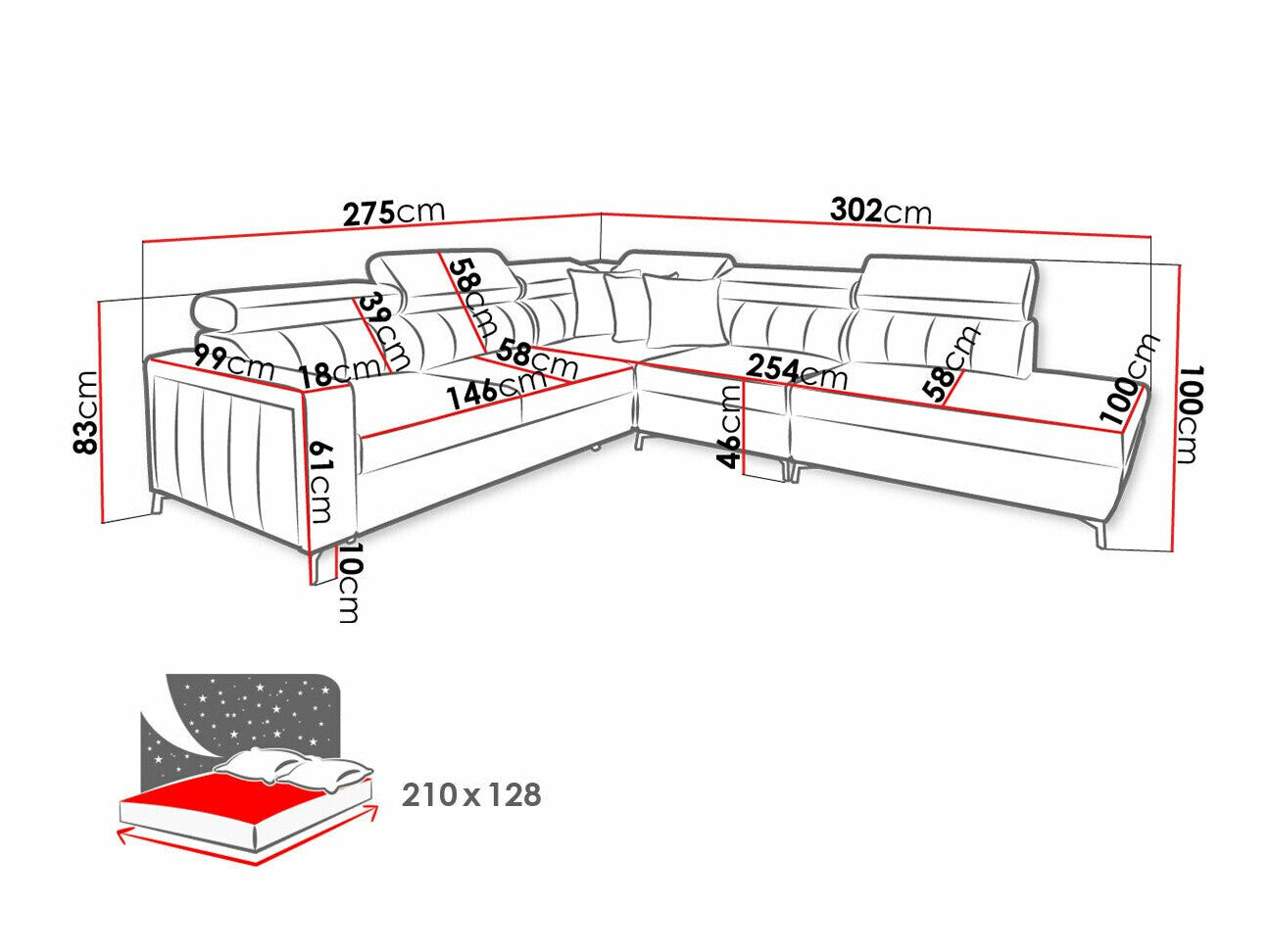 Hjørnesofa Sarasota 156