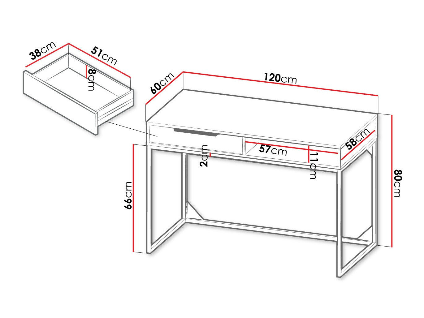 Skrivebord Romcama 100