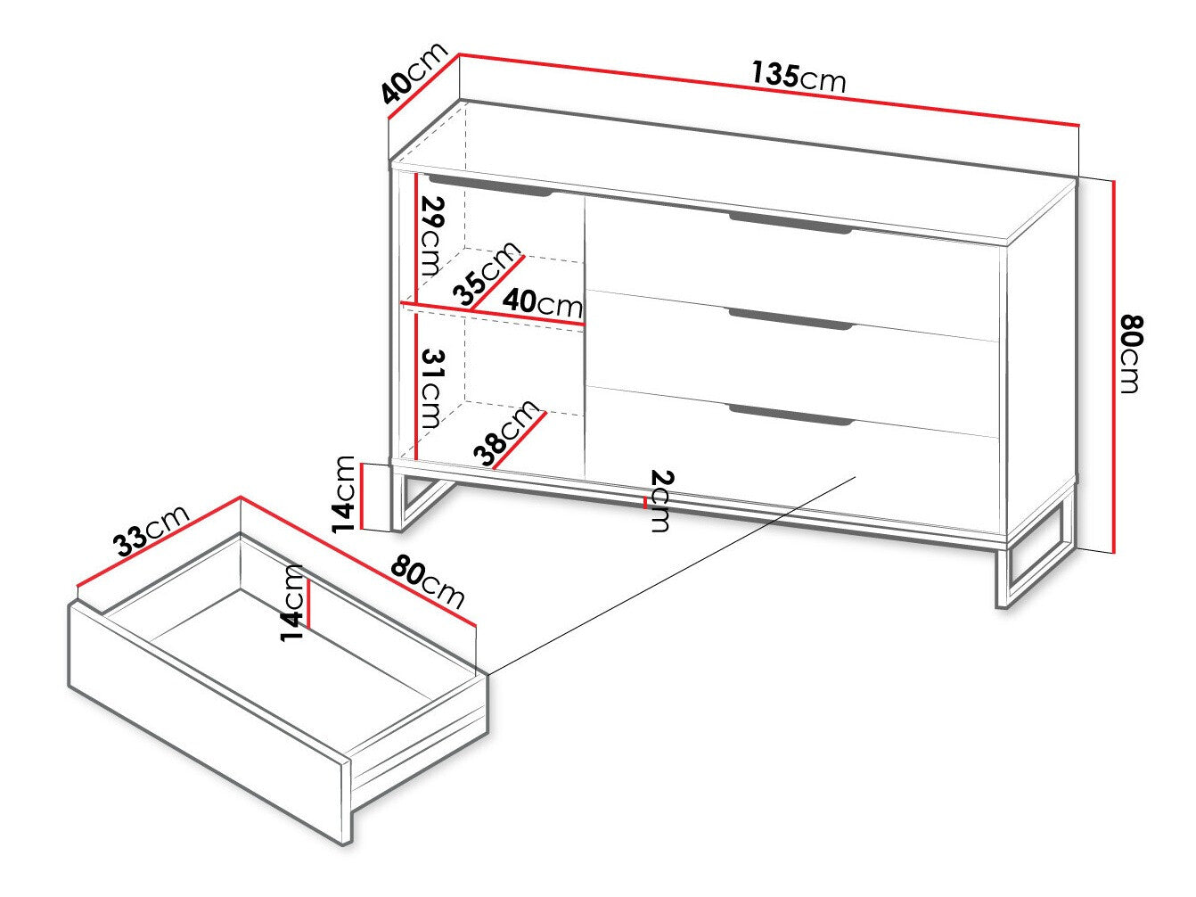 Chest of drawers Providence N124