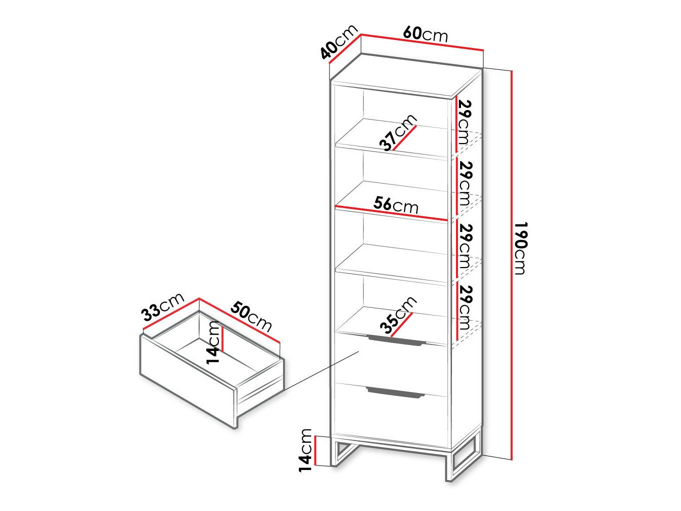 Bookcase Providence N127