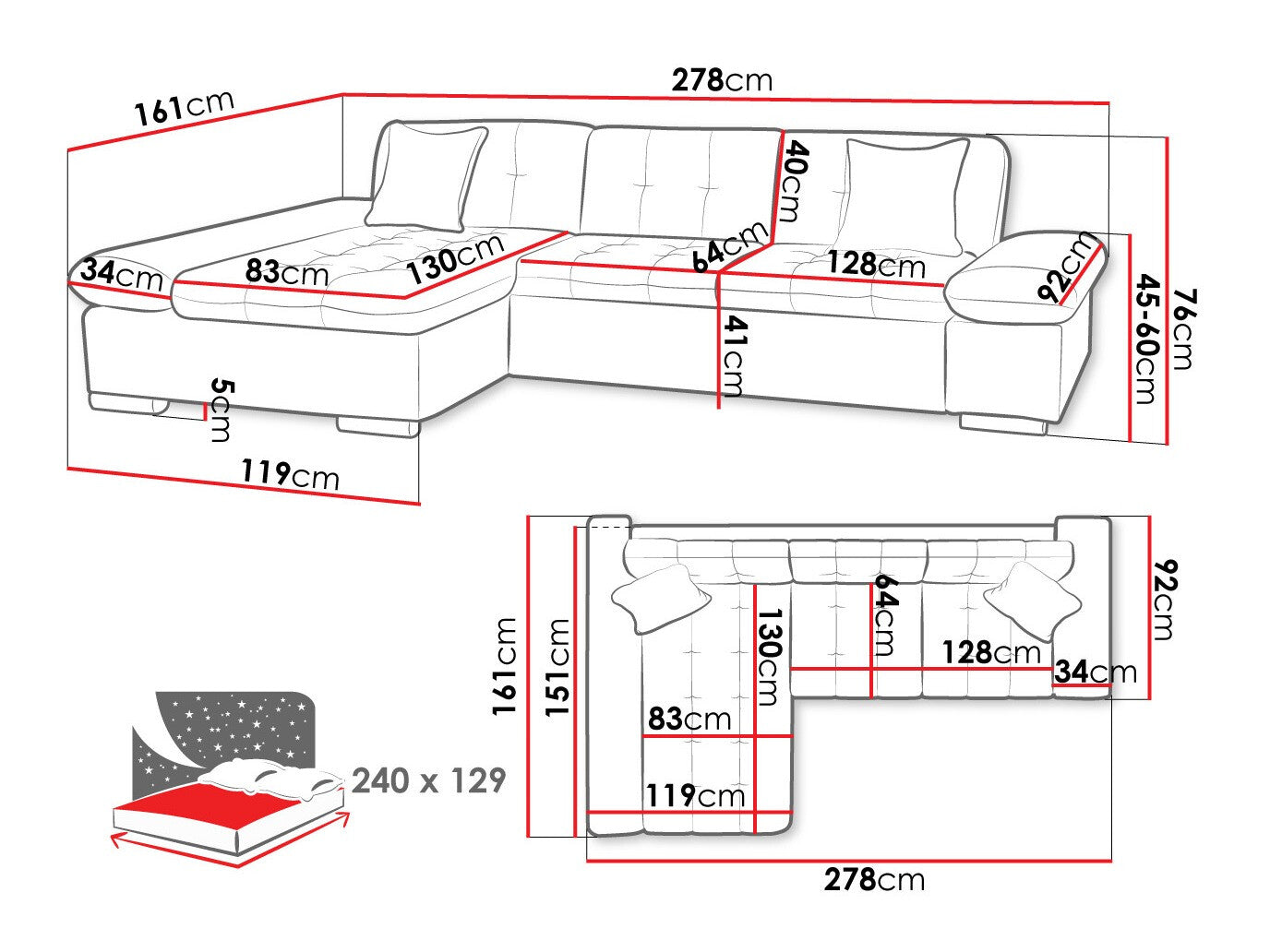 Hjørnesofa Comfivo 152