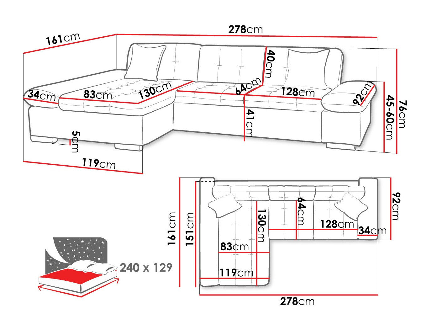 Hjørnesofa Comfivo 152