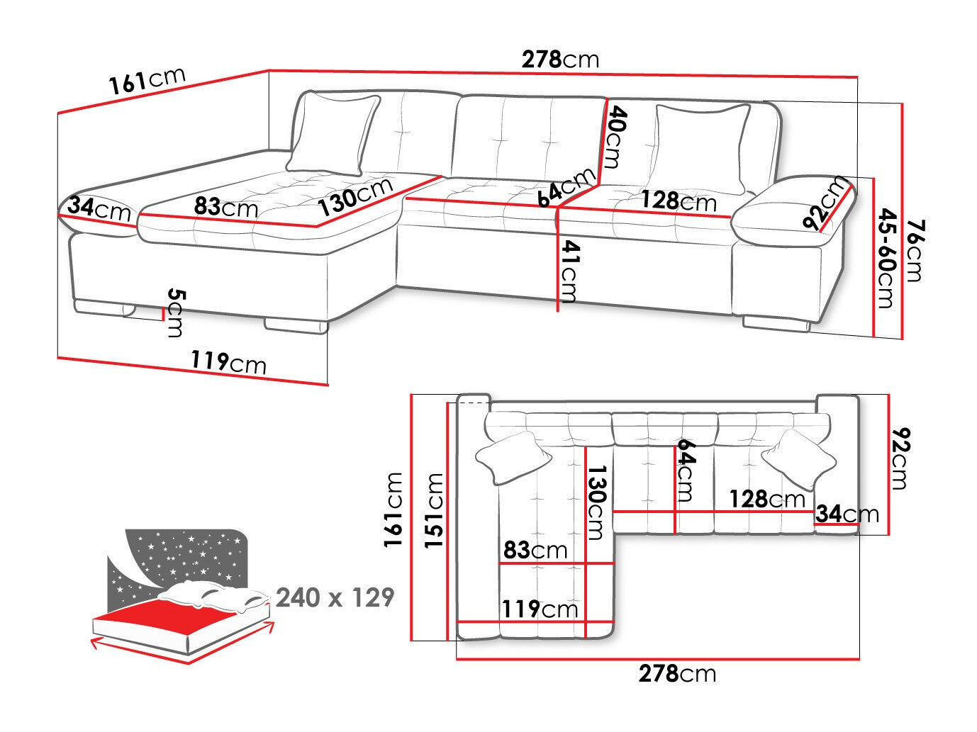 Hjørnesofa Comfivo 152