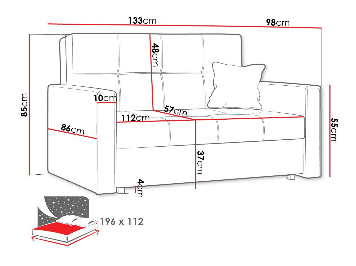 Sovesofa Columbus 105