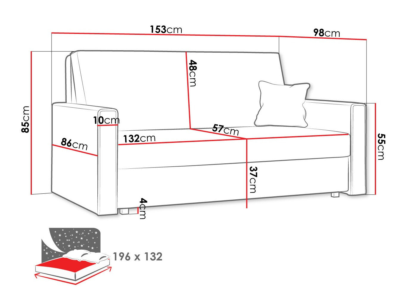 Sovesofa Columbus 188