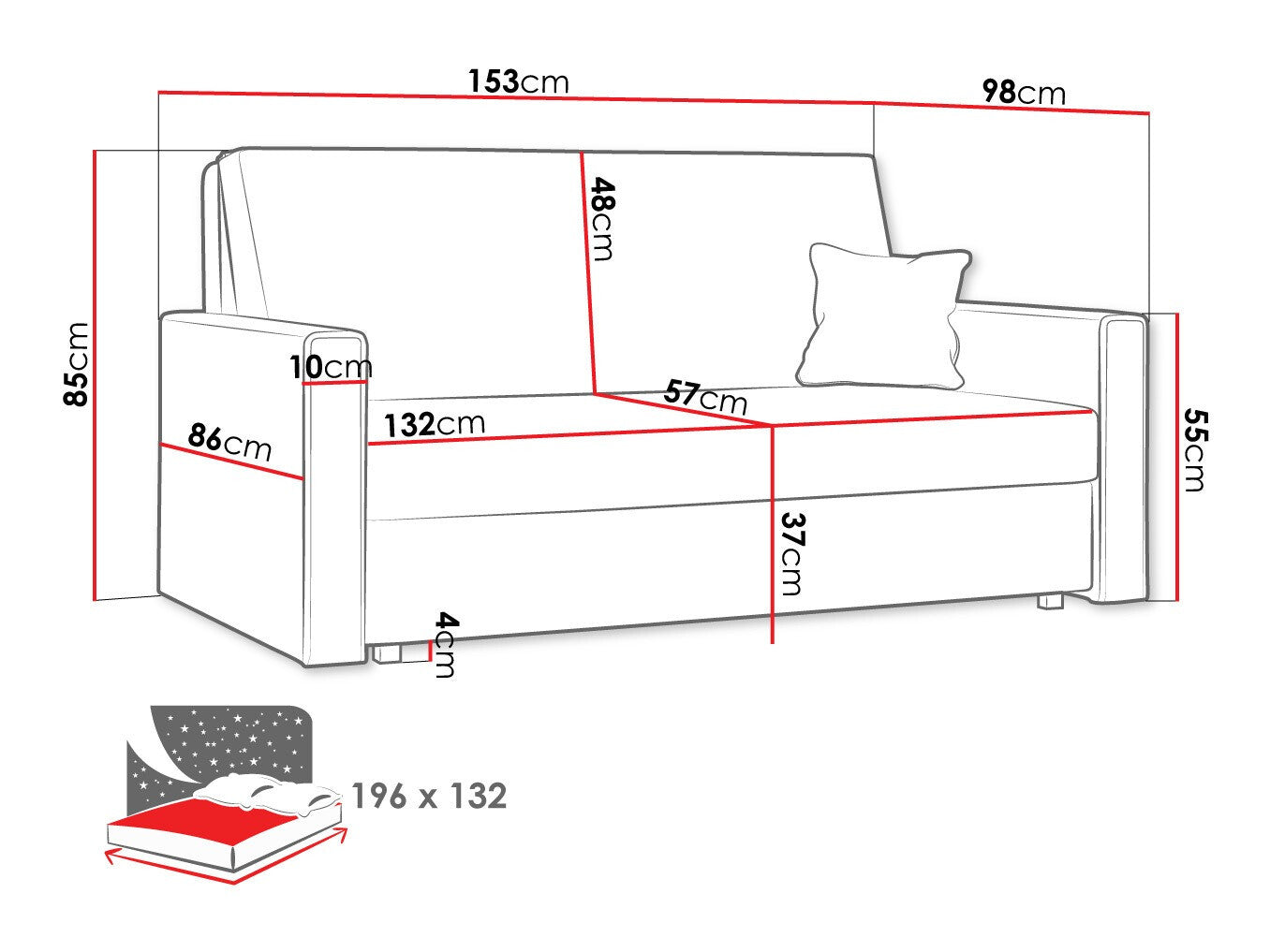 Sovesofa Columbus 188