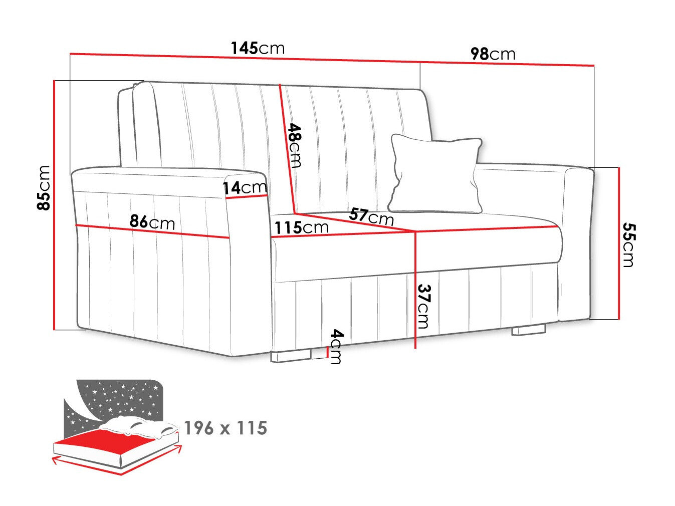 Sovesofa Columbus 136