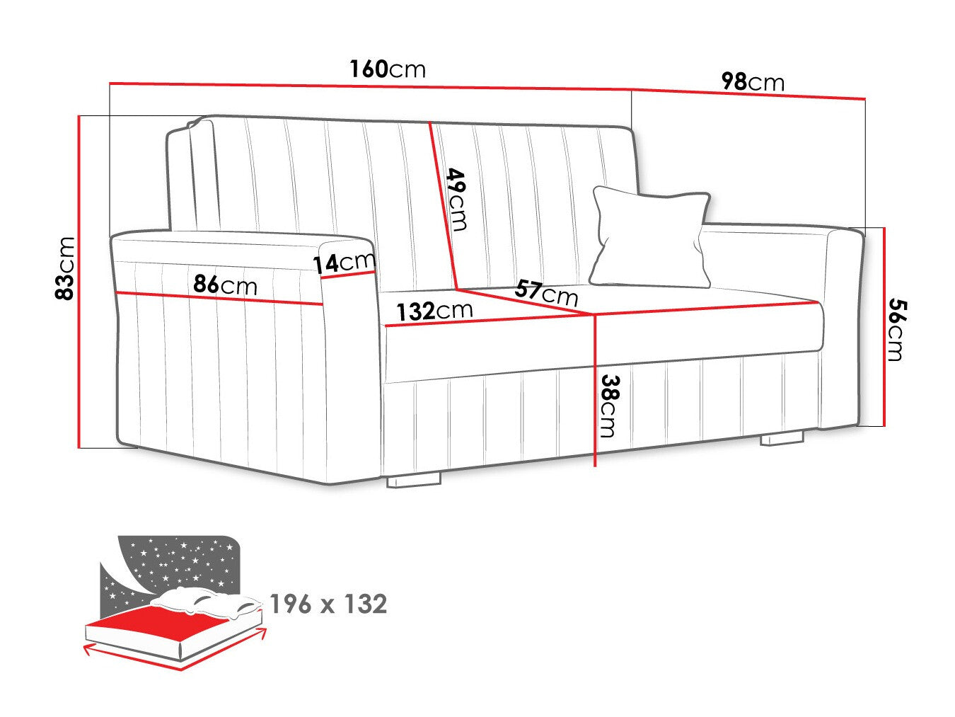 Sovesofa Columbus 137