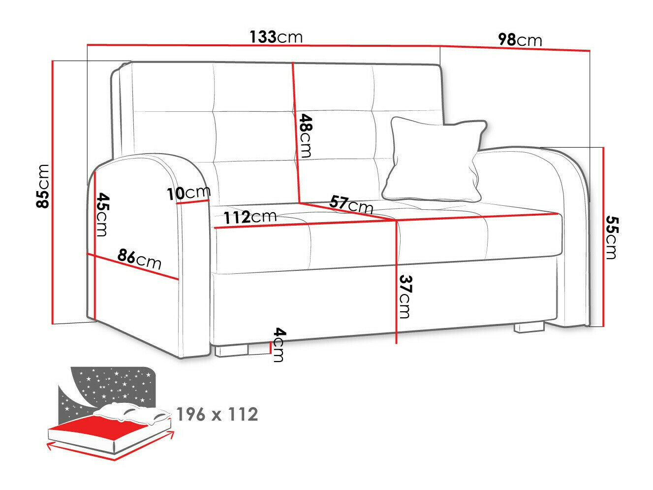 Sovesofa Columbus 115