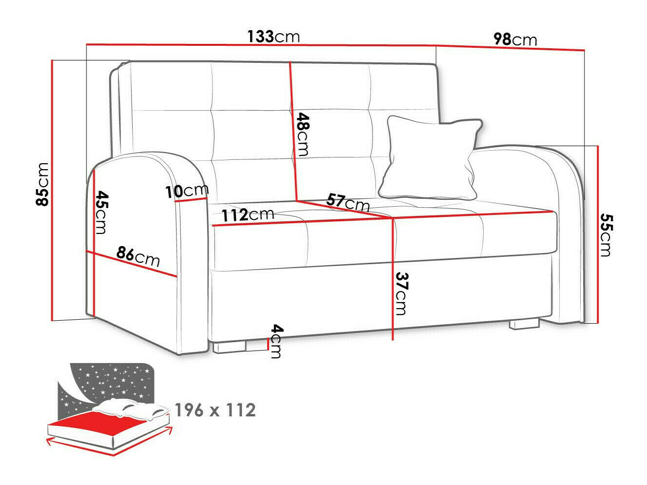 Sovesofa Columbus 115