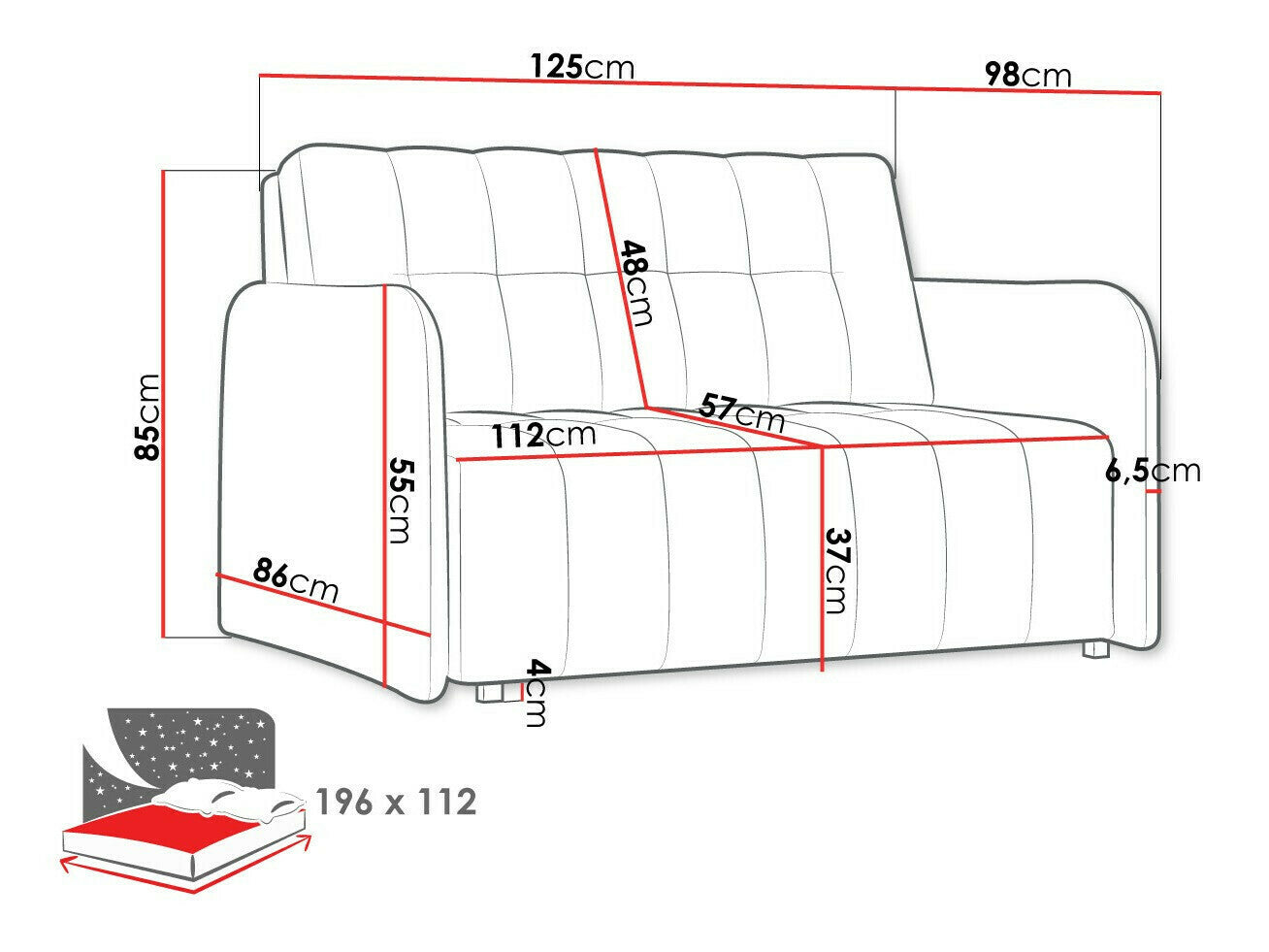Sovesofa Columbus 177