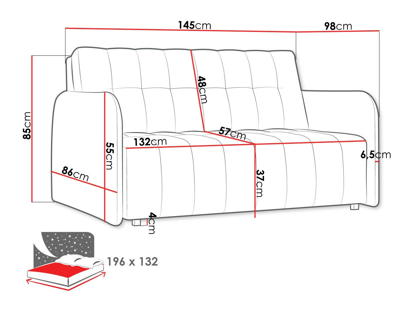 Sovesofa Columbus 178
