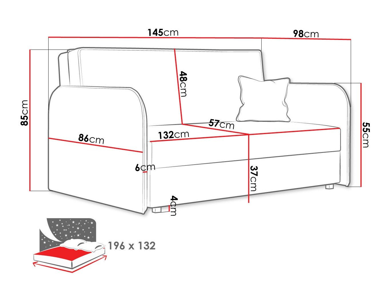 Sovesofa Columbus 123