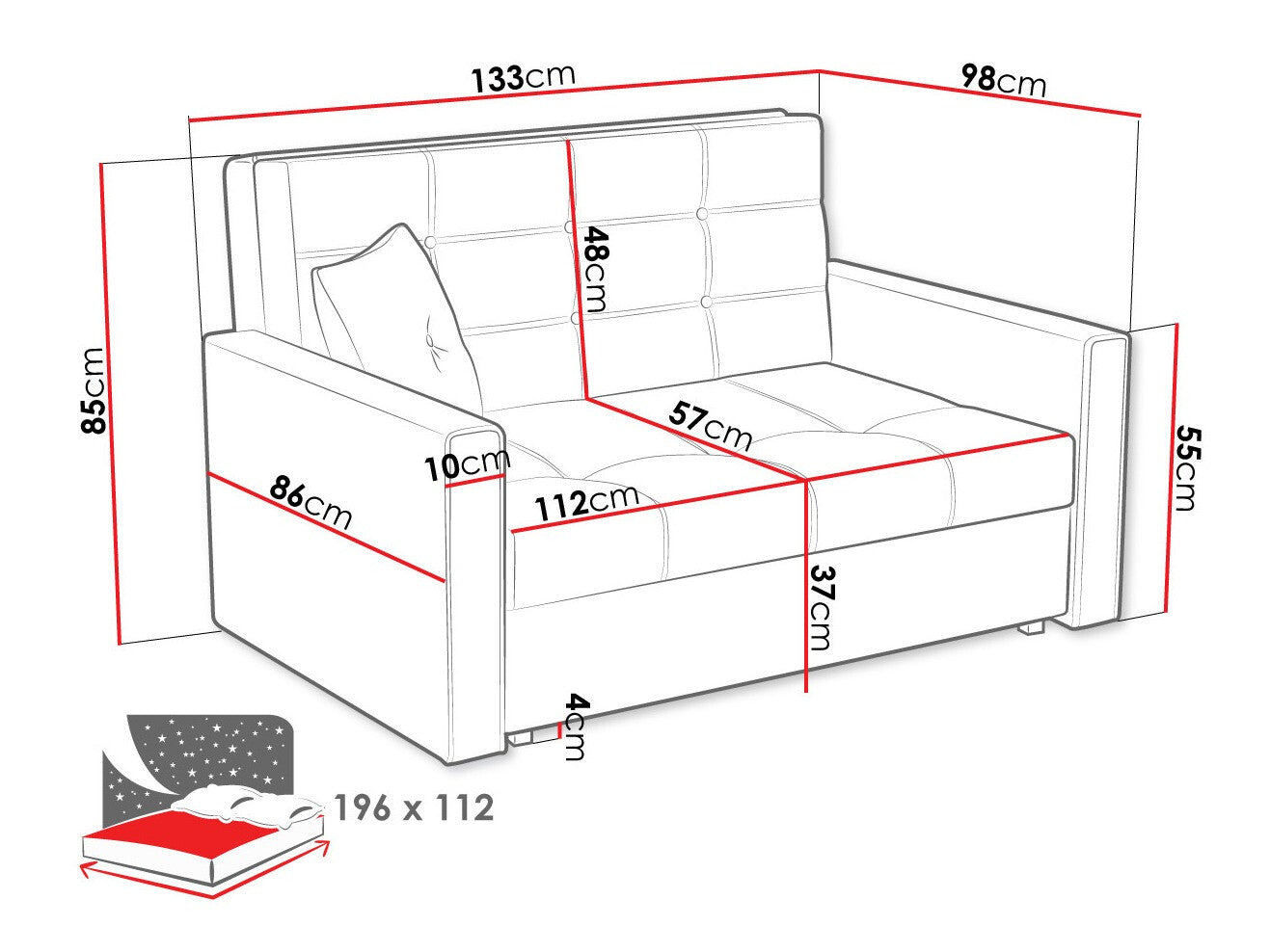Sovesofa Columbus 100