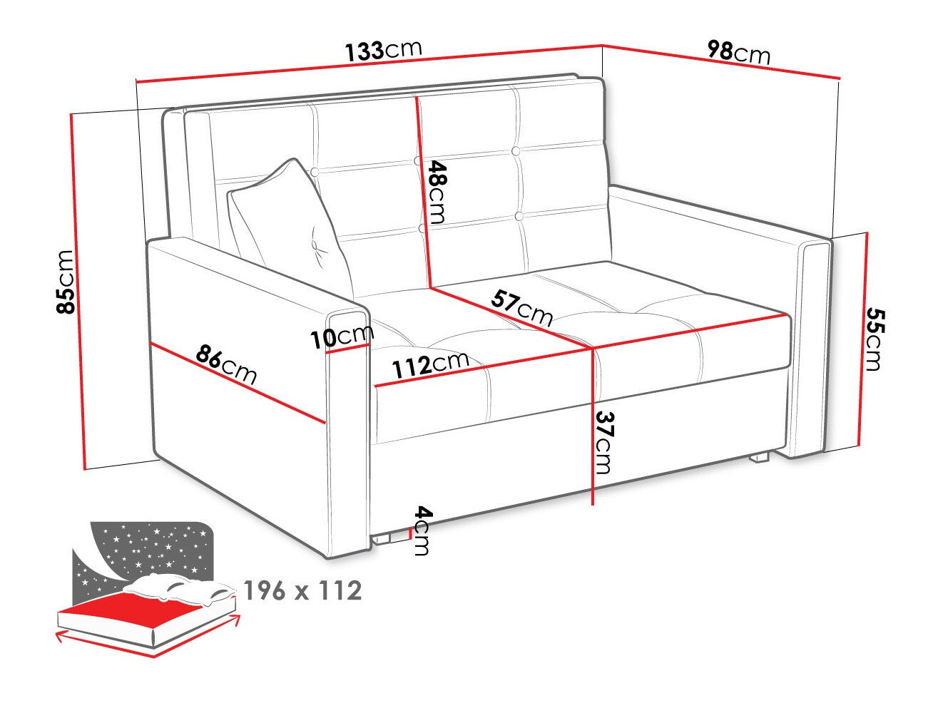 Sovesofa Columbus 100