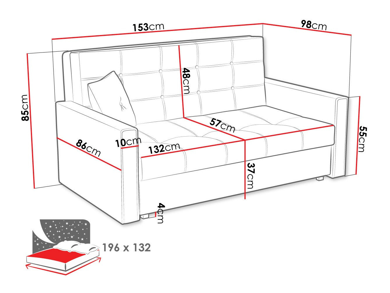 Sovesofa Columbus 102