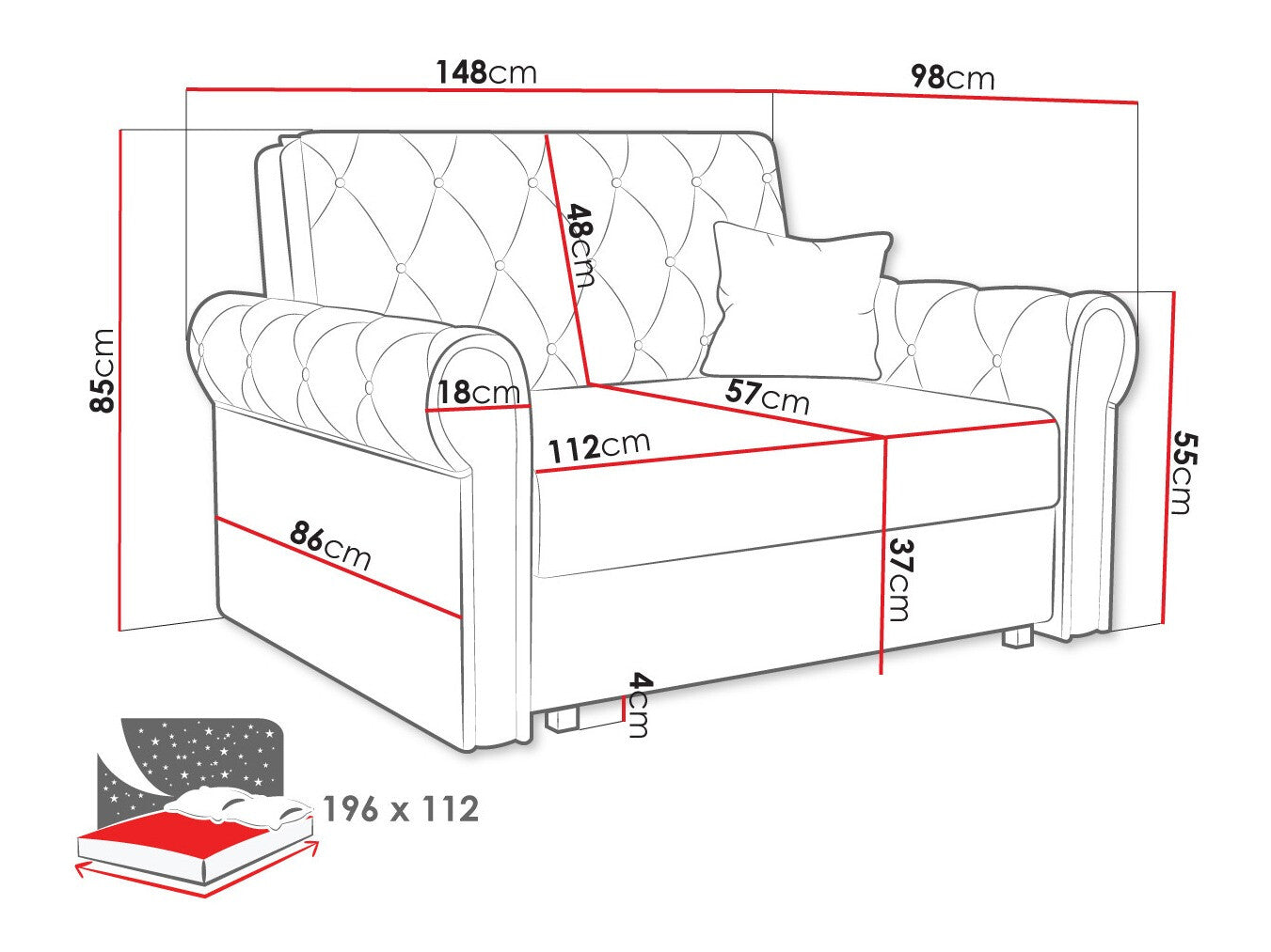 Sovesofa Columbus 199
