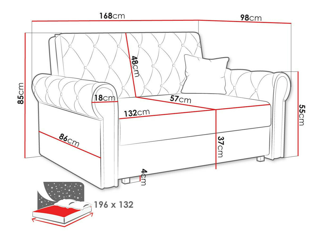 Sovesofa Columbus 198