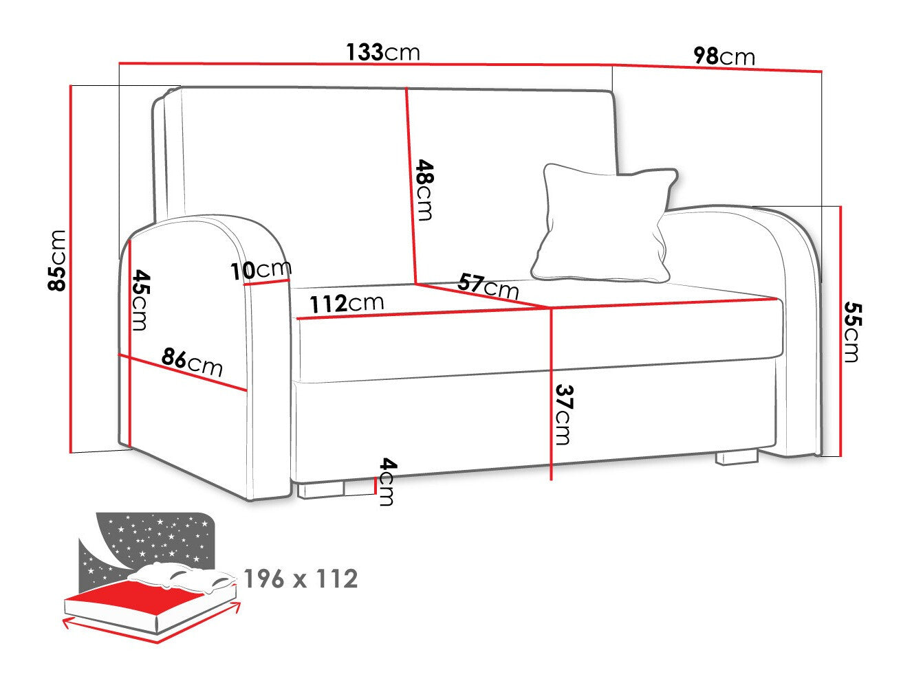 Sovesofa Columbus 162