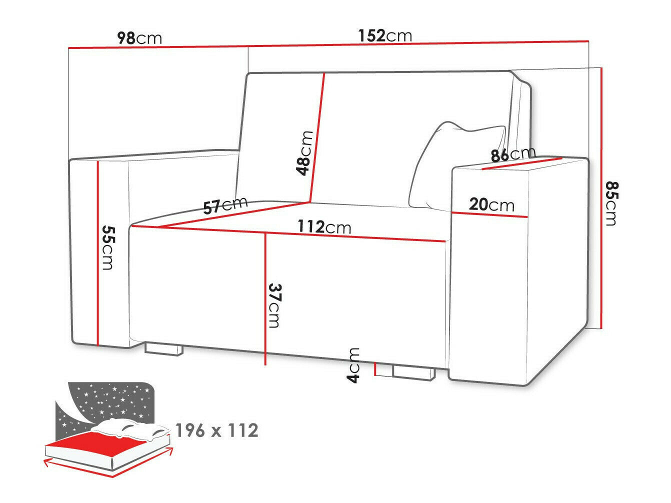 Sovesofa Columbus 194