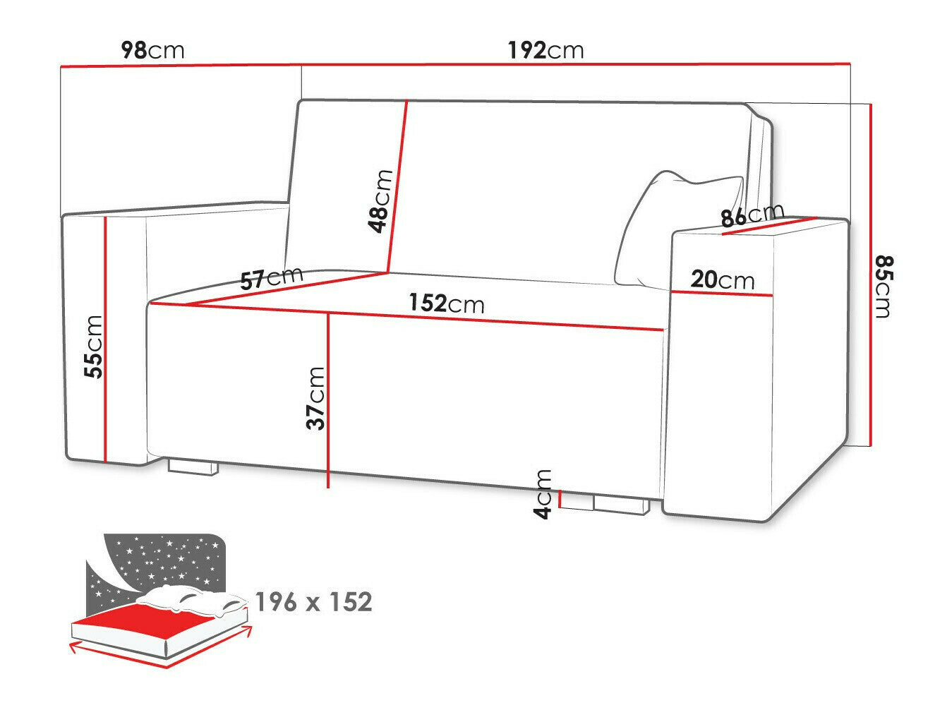 Sovesofa Columbus 197