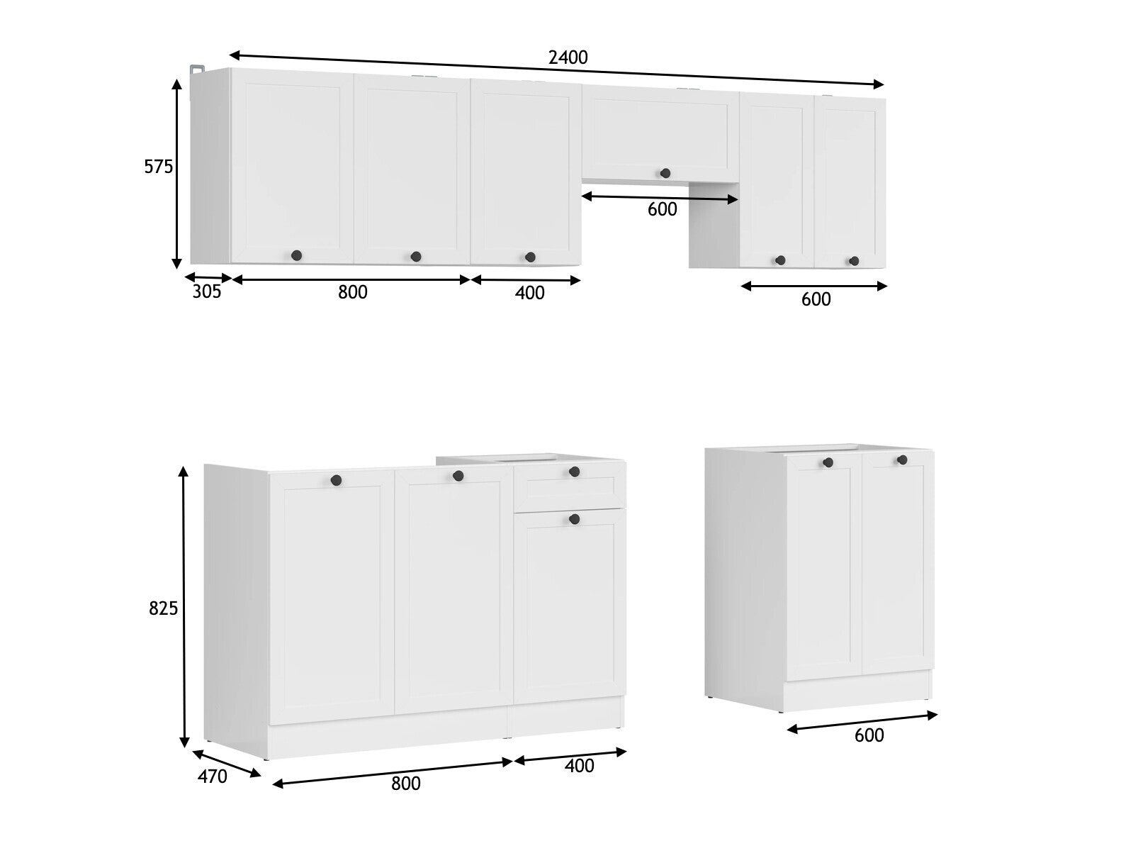 Modulopbygget køkkensæt Classic White 119