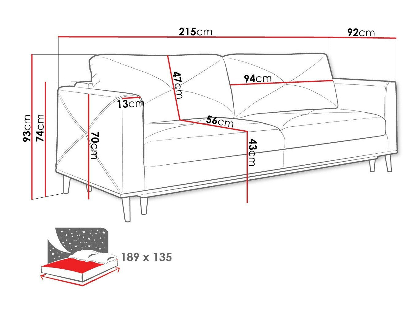 Sovesofa Lincoln 190