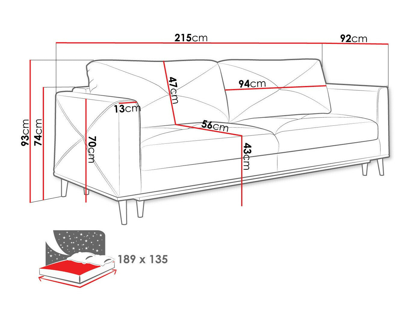 Sovesofa Lincoln 190